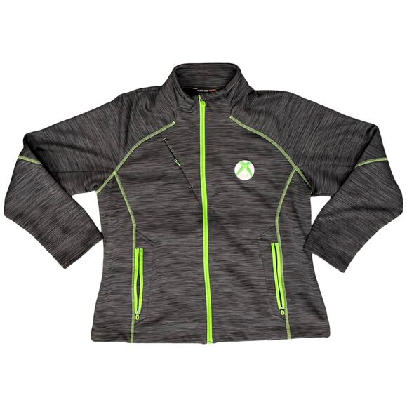 North End Sport Ladies Xbox Gray Green Track Athletic Full Zip Jacket Size XL - Picture 1 of 10